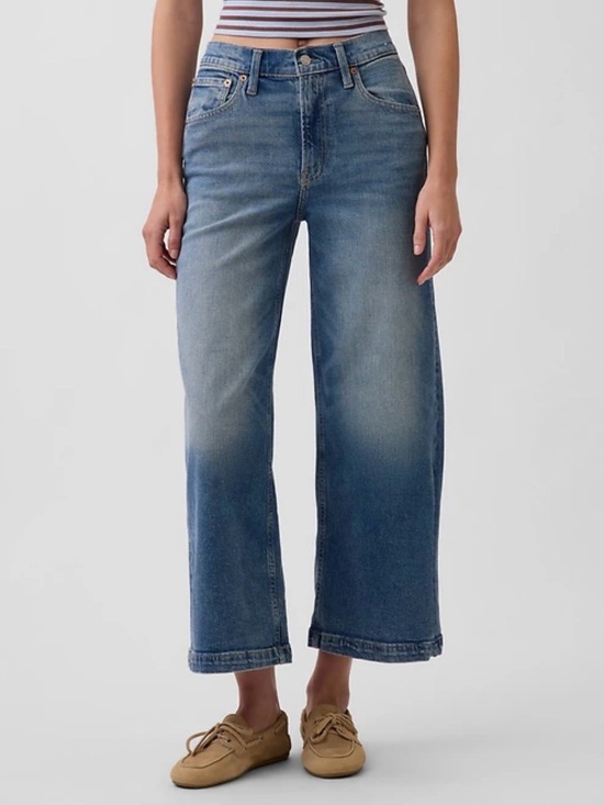 GAP Denim - GAP Women’s High-Rise Stride Ankle Jeans Medium Indigo Size 26‎ Frayed Hem